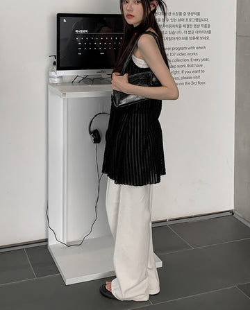Baul Cotton Pintuck Wide Pants